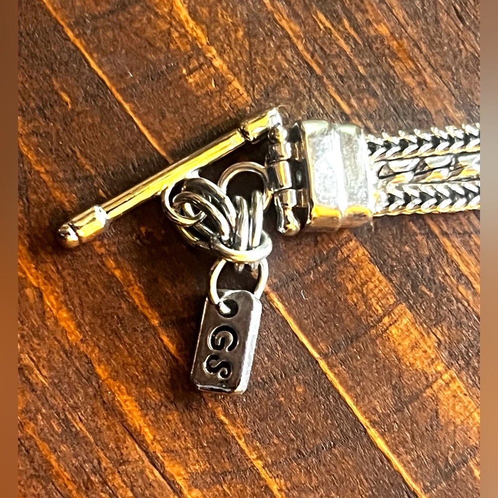 GINGERSNAPS Silver Bracelet w/Cross Adjustable length, heavy quality bracelet - Picture 8 of 10
